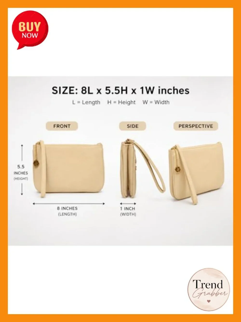 Signature Vegan Leather Wristlet – Pebbled Purse for Everyday or Night Out